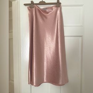 Vince Pale Pink Satin Skirt